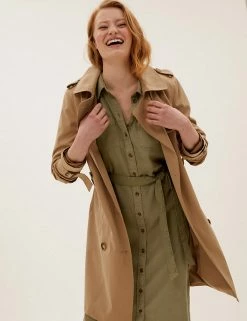 Brand new ⌛ M&S Collection 👗 Dresses Pure Tencel™ Belted Midi 👕 Shirt 👗 Dress 💯 -New In Womens Sales 2022 SD 01 T42 4485 KH X EC 3