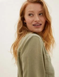 Brand new ⌛ M&S Collection 👗 Dresses Pure Tencel™ Belted Midi 👕 Shirt 👗 Dress 💯 -New In Womens Sales 2022 SD 01 T42 4485 KH X EC 4