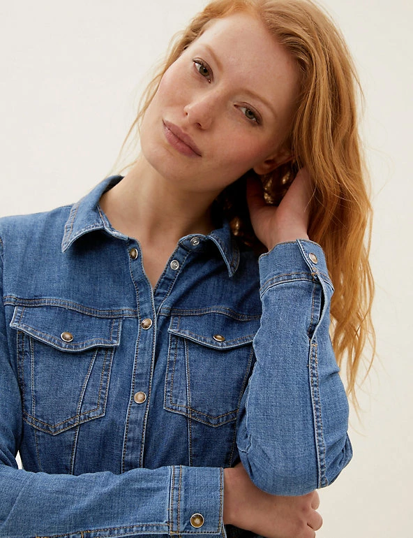 New ๐ M&S Collection ๐ Dresses Denim Knee Length ๐ Shirt ๐ Dress ๐ 5 New ๐ M&S Collection ๐ Dresses Denim Knee Length ๐ Shirt ๐ Dress ๐ - Image 5