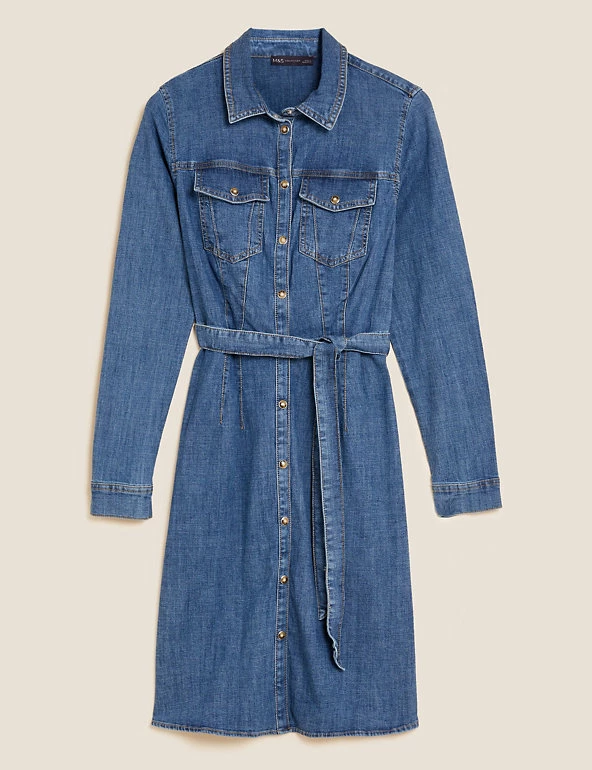 New ๐ M&S Collection ๐ Dresses Denim Knee Length ๐ Shirt ๐ Dress ๐ 2 New ๐ M&S Collection ๐ Dresses Denim Knee Length ๐ Shirt ๐ Dress ๐ - Image 2