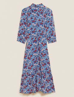 Cheap 🌟 M&S Collection 👗 Dresses Floral Midi 👚 Shirt 👗 Dress 😍 -New In Womens Sales 2022 SD 01 T42 4587 E4 X EC 90