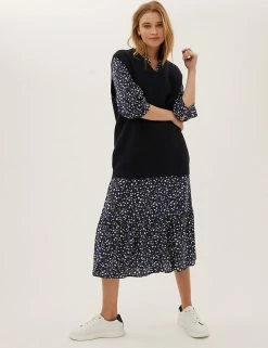 Cheap 🌟 M&S Collection 👗 Dresses Floral Midi 👚 Shirt 👗 Dress 😍 -New In Womens Sales 2022 SD 01 T42 4587 F4 X EC 1