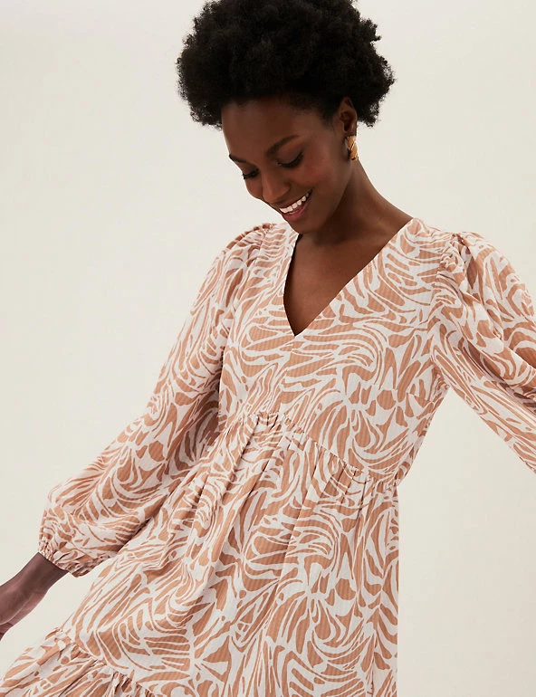 Cheapest 😀 M&S Collection 👗 Dresses Cotton Rich Animal Print Mini Tiered 👗 Dress ❤️ 4 Cheapest 😀 M&S Collection 👗 Dresses Cotton Rich Animal Print Mini Tiered 👗 Dress ❤️ - Image 4