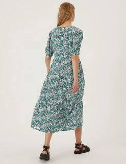 Top 10 🥰 M&S Collection 👗 Dresses Ditsy Floral V-Neck Midi Tiered 👗 Dress 🎁 -New In Womens Sales 2022 SD 01 T42 4841 J4 X EC 4