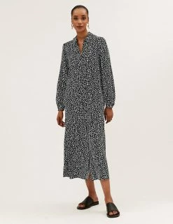 Outlet π€© M&S Collection π Dresses Printed Collared Midi Relaxed Tiered π Dress π 8 Outlet π€© M&S Collection π Dresses Printed Collared Midi Relaxed Tiered π Dress π -New In Womens Sales 2022 SD 01 T42 4859 Y4 X EC 1