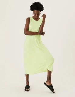 Budget 🥰 M&S Collection 👗 Dresses Jersey Round Neck Midi Relaxed Swing 👗 Dress ✔️ -New In Womens Sales 2022 SD 01 T42 7149 U4 X EC 1