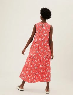 Best Pirce 👍 M&S Collection 👗 Dresses Floral Sleeveless Midaxi Tiered 👗 Dress 🛒 -New In Womens Sales 2022 SD 01 T42 7235 C8 X EC 2