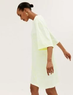 Discount 🧨 M&S Collection 👗 Dresses Pure Cotton Tie Dye T-Shirt 👗 Dress 😍 -New In Womens Sales 2022 SD 01 T42 7386 R4 X EC 0