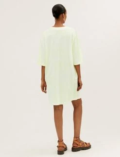 Discount 🧨 M&S Collection 👗 Dresses Pure Cotton Tie Dye T-Shirt 👗 Dress 😍 -New In Womens Sales 2022 SD 01 T42 7386 R4 X EC 2