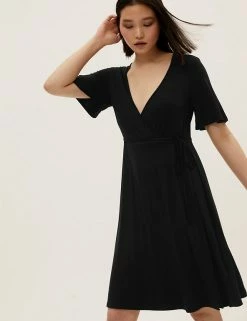 Top 10 π€© M&S Collection π Dresses Jersey Knee Length Wrap π Dress β€οΈ