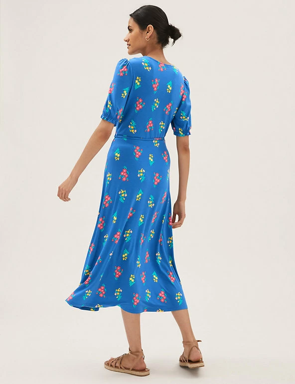Top 10 🌟 M&S Collection 👗 Dresses Jersey Floral V-Neck Midi Tea 👗 Dress 🥰 10 Top 10 🌟 M&S Collection 👗 Dresses Jersey Floral V-Neck Midi Tea 👗 Dress 🥰 - Image 10
