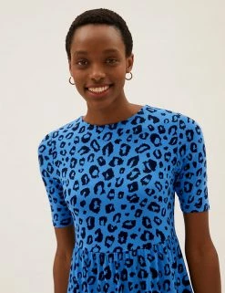 Brand new 🎁 M&S Collection 👗 Dresses Animal Print Tiered Midi 👗 Dress ✔️ -New In Womens Sales 2022 SD 01 T42 7617 F4 X EC 2