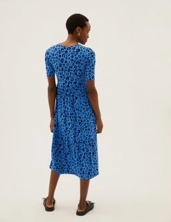 Brand new 🎁 M&S Collection 👗 Dresses Animal Print Tiered Midi 👗 Dress ✔️ -New In Womens Sales 2022 SD 01 T42 7617 F4 X EC 3