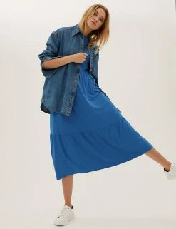 Best reviews of 🛒 M&S Collection 👗 Dresses Jersey Short Sleeve Midi Tiered 👗 Dress 👍