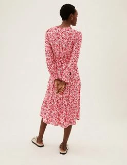 Wholesale 👍 M&S Collection 👗 Dresses Ditsy Floral V-Neck Midi Waisted 👗 Dress 🔥 -New In Womens Sales 2022 SD 01 T42 7672 B4 X EC 3