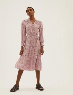 Wholesale 👍 M&S Collection 👗 Dresses Ditsy Floral V-Neck Midi Waisted 👗 Dress 🔥 -New In Womens Sales 2022 SD 01 T42 7672 V4 X EC 2