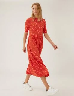 Flash Sale 🔥 M&S Collection 👗 Dresses Polka Dot Midi Tiered 👗 Dress ❤️