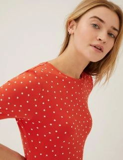 Flash Sale 🔥 M&S Collection 👗 Dresses Polka Dot Midi Tiered 👗 Dress ❤️ -New In Womens Sales 2022 SD 01 T42 7697 B4 X EC 1