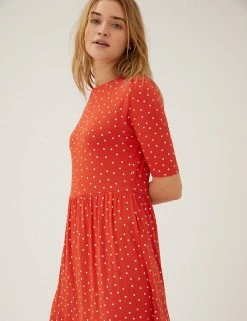 Flash Sale 🔥 M&S Collection 👗 Dresses Polka Dot Midi Tiered 👗 Dress ❤️ -New In Womens Sales 2022 SD 01 T42 7697 B4 X EC 2