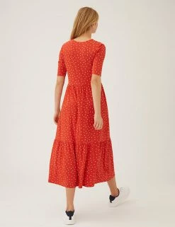 Flash Sale 🔥 M&S Collection 👗 Dresses Polka Dot Midi Tiered 👗 Dress ❤️ -New In Womens Sales 2022 SD 01 T42 7697 B4 X EC 3