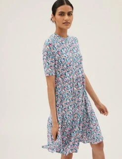 Best reviews of 😉 M&S Collection 👗 Dresses Jersey Ditsy Floral Tiered 👗 Dress 😀