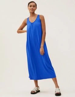 Best Sale 🧨 M&S Collection 👗 Dresses Jersey Midaxi Shift 👗 Dress ⭐ -New In Womens Sales 2022 SD 01 T42 7805 E0 X EC 1