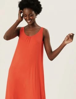 Best Sale 🧨 M&S Collection 👗 Dresses Jersey Midaxi Shift 👗 Dress ⭐ -New In Womens Sales 2022 SD 01 T42 7805 P0 X EC 1