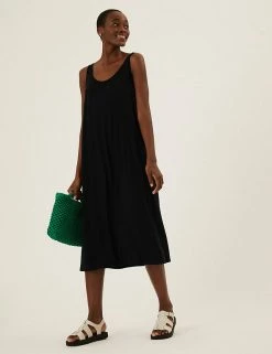 Best Sale 🧨 M&S Collection 👗 Dresses Jersey Midaxi Shift 👗 Dress ⭐ -New In Womens Sales 2022 SD 01 T42 7805 Y0 X EC 2