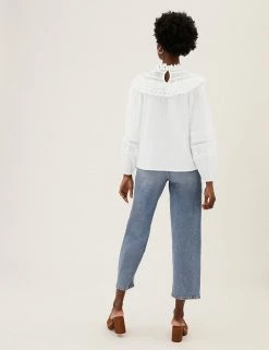 Cheapest π₯ M&S Collection Tops Pure Cotton Frill Neck Long Sleeve Top β¨ 13 Cheapest π₯ M&S Collection Tops Pure Cotton Frill Neck Long Sleeve Top β¨ -New In Womens Sales 2022 SD 01 T43 4619 KY X EC 2