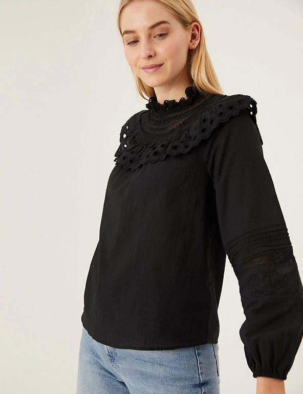 Cheapest π₯ M&S Collection Tops Pure Cotton Frill Neck Long Sleeve Top β¨ 6 Cheapest π₯ M&S Collection Tops Pure Cotton Frill Neck Long Sleeve Top β¨ - Image 6