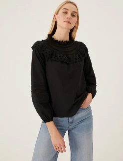 Cheapest π₯ M&S Collection Tops Pure Cotton Frill Neck Long Sleeve Top β¨ 17 Cheapest π₯ M&S Collection Tops Pure Cotton Frill Neck Long Sleeve Top β¨ -New In Womens Sales 2022 SD 01 T43 4619 Y0 X EC 1