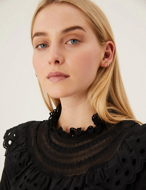 Cheapest π₯ M&S Collection Tops Pure Cotton Frill Neck Long Sleeve Top β¨ 9 Cheapest π₯ M&S Collection Tops Pure Cotton Frill Neck Long Sleeve Top β¨ - Image 9