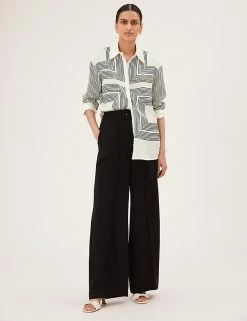 Best Sale 👍 M&S Collection 👚 Shirts & Blouses Striped Collared Longline 👚 Shirt ✨ -New In Womens Sales 2022 SD 01 T43 5113 Y8 X EC 1