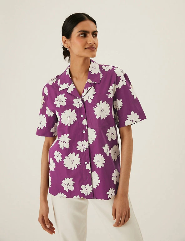 Cheapest π M&S Collection π Shirts & Blouses Pure Cotton Floral Short Sleeve Blouse π 1 Cheapest π M&S Collection π Shirts & Blouses Pure Cotton Floral Short Sleeve Blouse π
