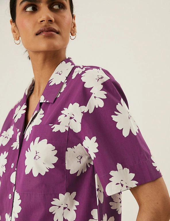 Cheapest π M&S Collection π Shirts & Blouses Pure Cotton Floral Short Sleeve Blouse π 4 Cheapest π M&S Collection π Shirts & Blouses Pure Cotton Floral Short Sleeve Blouse π - Image 4