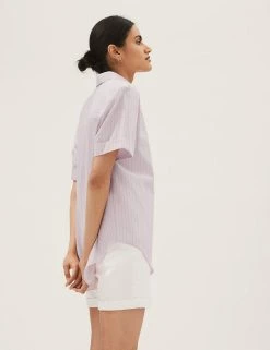 Cheap 🎁 M&S Collection 👕 Shirts & Blouses Pure Cotton Oversized Girlfriend 👕 Shirt 🥰 -New In Womens Sales 2022 SD 01 T43 5306 A4 X EC 2