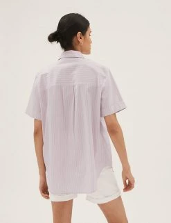 Cheap 🎁 M&S Collection 👕 Shirts & Blouses Pure Cotton Oversized Girlfriend 👕 Shirt 🥰 -New In Womens Sales 2022 SD 01 T43 5306 A4 X EC 3