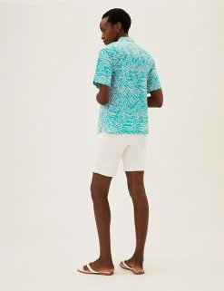 Buy 🔥 M&S Collection 👕 Shirts & Blouses Pure Cotton Animal Print Collared Blouse 👏 -New In Womens Sales 2022 SD 01 T43 5312 J4 X EC 1