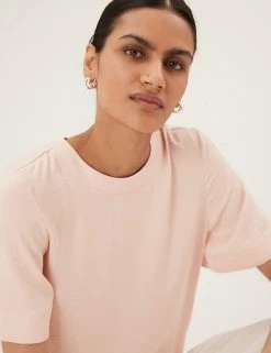 Hot Sale 🎁 M&S Collection Women Round Neck Angel Sleeve Top 😀 -New In Womens Sales 2022 SD 01 T43 5313 A1 X EC 0