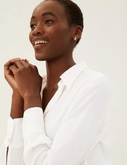 Best Sale ❤️ M&S Collection 👚 Shirts & Blouses Collared Long Sleeve 👚 Shirt ✨ -New In Womens Sales 2022 SD 01 T43 5603 KY X EC 1