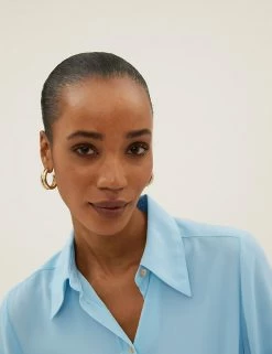 Best Sale ❤️ M&S Collection 👚 Shirts & Blouses Collared Long Sleeve 👚 Shirt ✨ -New In Womens Sales 2022 SD 01 T43 5603 WO X EC 2