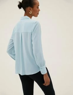Best Sale ❤️ M&S Collection 👚 Shirts & Blouses Collared Long Sleeve 👚 Shirt ✨ -New In Womens Sales 2022 SD 01 T43 5603 WO X EC 3