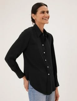 Best Sale ❤️ M&S Collection 👚 Shirts & Blouses Collared Long Sleeve 👚 Shirt ✨ -New In Womens Sales 2022 SD 01 T43 5603 Y0 X EC 2