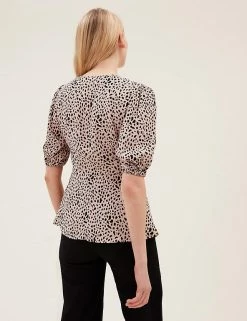 Top 10 🤩 M&S Collection Tops Animal Print V-Neck Puff Sleeve Top ❤️ 8 Top 10 🤩 M&S Collection Tops Animal Print V-Neck Puff Sleeve Top ❤️ -New In Womens Sales 2022 SD 01 T43 5637 L4 X EC 2