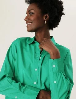 Promo ❤️ M&S Collection 👕 Shirts & Blouses Pure Cotton Oversized Girlfriend 👕 Shirt ❤️ -New In Womens Sales 2022 SD 01 T43 5655 J0 X EC 2