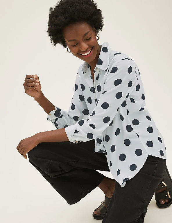 Best deal 🎉 M&S Collection 👚 Shirts & Blouses Printed Collared Long Sleeve 👚 Shirt 👍 4 Best deal 🎉 M&S Collection 👚 Shirts & Blouses Printed Collared Long Sleeve 👚 Shirt 👍 - Image 4