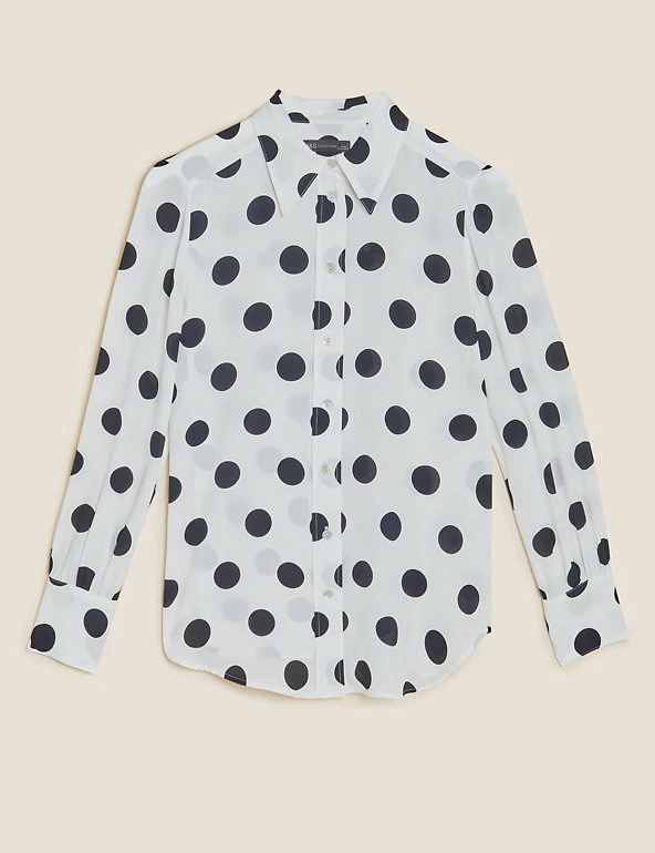 Best deal 🎉 M&S Collection 👚 Shirts & Blouses Printed Collared Long Sleeve 👚 Shirt 👍 2 Best deal 🎉 M&S Collection 👚 Shirts & Blouses Printed Collared Long Sleeve 👚 Shirt 👍 - Image 2