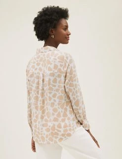 Deals 😉 M&S Collection 👚 Shirts & Blouses Animal Print Collared Long Sleeve 👚 Shirt 😍 -New In Womens Sales 2022 SD 01 T43 5964 L4 X EC 3