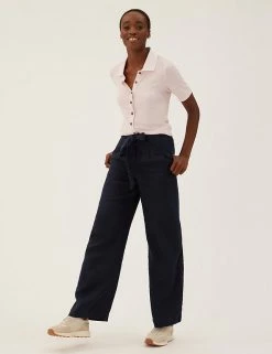 Hot Sale 🤩 M&S Collection Tops Ribbed Collared Short Sleeve Top 🌟 -New In Womens Sales 2022 SD 01 T43 7129 A1 X EC 1