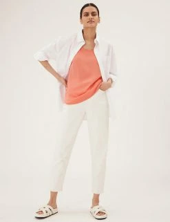 Coupon 🔥 M&S Collection Vests Round Neck Regular Fit Sleeveless Vest Top 👍 -New In Womens Sales 2022 SD 01 T43 7455 CG X EC 1